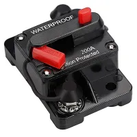 Waterproof Circuit Breaker,With Manual Reset,12V-48V DC,for Car Marine Trolling Motors Boat Power Protect