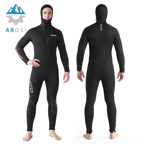 5mm wetsuit men's onepiece wet suit with hat and thick warm wetsuit