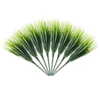 80 Pcs Artificial Outdoor Plants, Plastic Greenery Shrubs Wheat Grass Outdoor Window Box Verandah Hanging Planter