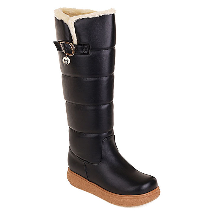 lasyarrow-pu-leather-fashion-boots-wedges-high-heel-round-toe-ladies-boots-zipper-knee-high-snow-boots-winter-white-black