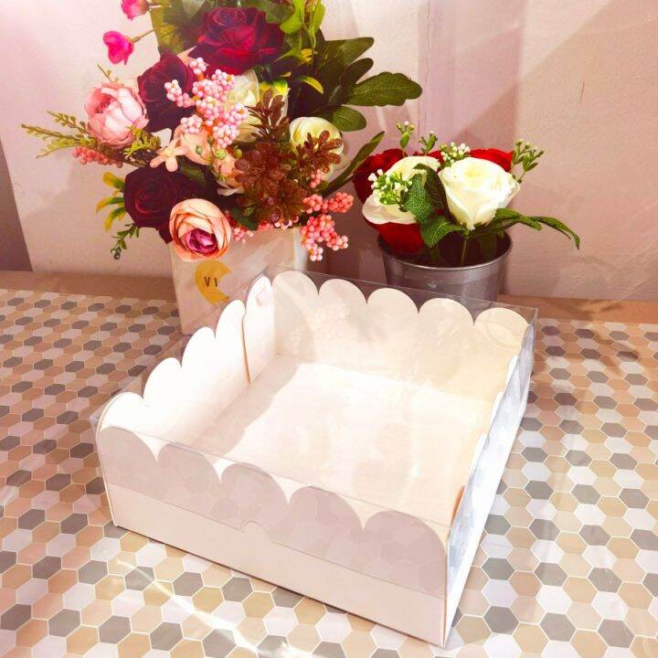 BOX MIKA PUTIH DUS BOLU KOTAK BROWNIES KARDUS 20x20x8 (ISI 10