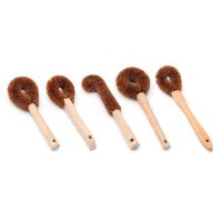 Kitchen Wooden Handle Long Cleaning Brush Dish Bottle Washing Tool Coconut Fiber Pan Pot Scrubber for Bathroom Toilet with