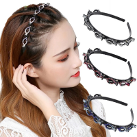 แฟชั่นลื่นอลิซ Hairbands มุก Rhinestone H eadbands คู่เรียบคลิปวงผมสำหรับผู้หญิงสาวฝาอุปกรณ์ผม...