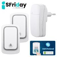 ►✵℗ IsFriday Wireless Doorbell Without Batteries Waterproof Outdoor Kinetic Bell Self-powered Button Dog Doorbell Ring Chimes