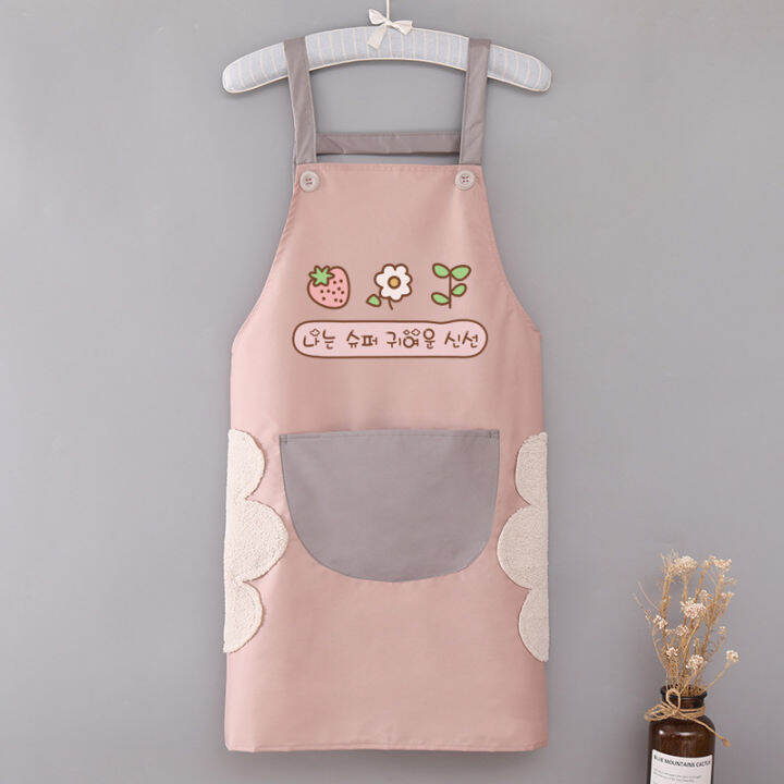 oil-proof-apron-large-pocket-apron-waterproof-work-clothes-catering-work-clothes-household-apron-catering-apron