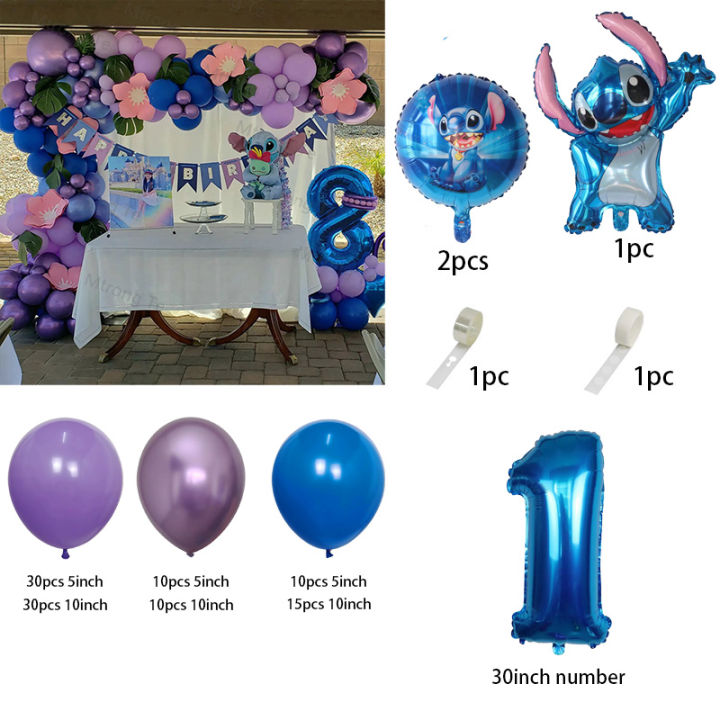 1set Lilo Stitch Arch Kit Garland Foil Helium Balloon Baby Shower Birthday  Theme Party Decorations Inflatable