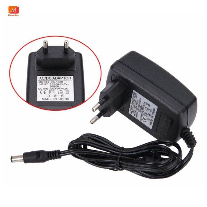 Guy-Tech Vervanging 15V 2A AC-DC adapter voeding met 4 mm x 1,7 mm
