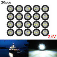 20pcs 34 Inch Long Lifespan Round LED Light Waterproof High Luminous Efficiency Truck Trailer Side Clearance Marker Lamp 24V