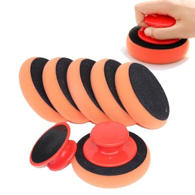 Car Waxing Handle Polishing Tool Car Wash Sponge Car Beauty Care Products Waxing Sponge Suit Car Cleaning Accessories for Car Adhesives Tape