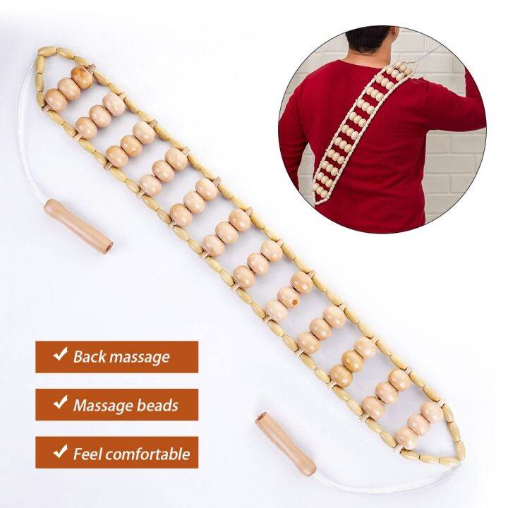 Wooden Back Massage Roller Rope Wood Therapy Massage Tools Lymphatic