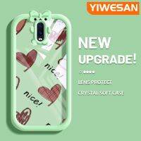 YIWESAN เคส R17 OPPO น่ารักสำหรับ OPPO,เคสลายการ์ตูนช็อคโกแลตลายหัวใจสีสันสดใสปลอกเคสโทรศัพท์รูปโปร่งใสกันกระแทกนิ่มโปร่งใสเรียบง่าย