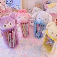 【YF】 Sanrio Kuromi Cinnamoroll Plush Pencil Case My Melody Pompom Purin Cartoon Doll Anime Pen Holder Box Toys For Girls Gift