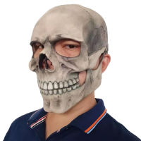 Movable Jaw Scary Skull Latex ฮาโลวีนสยองขวัญ Party Cosplay Props สมจริง Skull Headgear