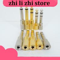 zhilizhi Store 2 3 pole 6.35mm 6.5 Male to 3.5mm Female mono stereo connector Jack Headphone Adapter Converter Audio Plug Gold plated Amplifier