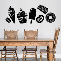 Dessert Shop Wall Decal Sweets Confection Ice Cream Cake Donut Coffee Beans Vinyl Window Stickers Cafe Interior Decor Art 3746