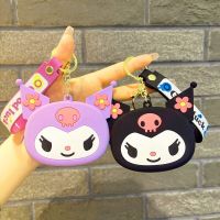 ■™┅ Sanrio Coin Purse Kuromi Wallet Kawaii Sanrio Keychain Bag Pendant Silicone Bag Cartoon Pvc Waterproof Wallet Kids Birthday Gift