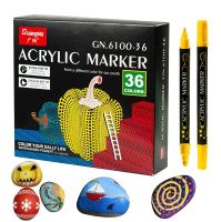 Art Paint Pens Acrylic Paint Markers Extra-Fine and Round tip36 Colors Paint Markers for RockWoodMetalGlassCanvasCeramic