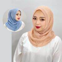 【YF】 Solid Color Band Drill Turban Abaya Pink Women Abayas Womens Scarf Muslim Bag Instant Shawl Turkey