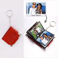 Personalized Mini Photo Album Keychain Custom 10 Photos Mini Leather Keychain Jewelry for Friend Family Gift