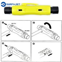 SWRFH คีมหนีบเครื่องมืออุตสาหกรรม1ชิ้น,คีมปอกสายเคเบิ้ลอเนกประสงค์ RG6สายเคเบิ้ล Coax/RG59/RG7/RG11สำหรับอุปกรณ์ปอกสาย CAT6 CAT5