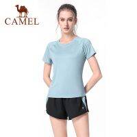 ∈┅☼ Camel ชุดกีฬา เสื้อแขนสั้น ระบายอากาศ ทรงหลวม แห้งเร็ว สําหรับออกกําลังกาย สองชิ้น