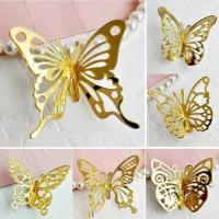 【Ready Stock】 ●﹉ E05 Acrylic Golden Butterfly Birthday Cake Decoration Baby Shower Cupcake Toppers Cake Decorating Tools Wedding Party Supplies