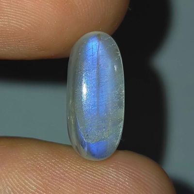 พลอย หลังเบี้ย มูนสโตน มุกดาหาร เหลือบ ฟ้า น้ำเงิน ธรรมชาติ แท้ ( Natural Blue Flash Moonstone ) หนัก 4.98 กะรัต