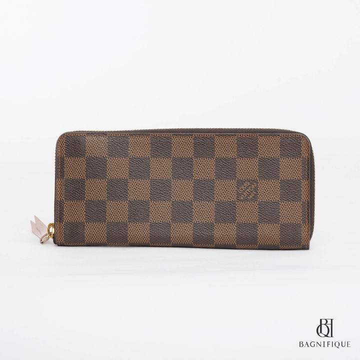 Clemence Wallet Damier Azure Canvas White GHW