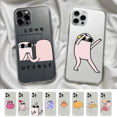 Pink Cartoon Funny big eyes ketnipz Phone Case for iPhone 11 12 13 mini pro XS MAX 8 7 6 6S Plus X 5S SE 2020 XR clear case