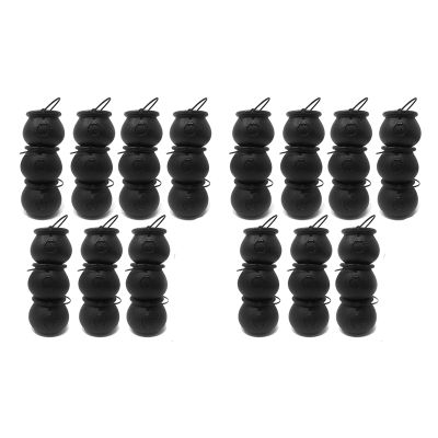 48 Pack Plastic Black Witch Candy Bowls Cauldrons,Pot with Handle ,for Halloween, Easter, St s Day Party Favors