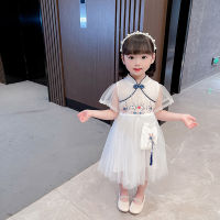 YW+ Miyu เสื้อผ้าเด็กผู้หญิง cheongsam Hanfu ชุดเดรสเจ้าหญิงสำหรับเด็กชุดฤดูร้อน 2022 ฤดูร้อนใหม่