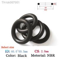 ▥♛  Plastic O-Ring NBR Gasket CS 2.0mm ID60.0-69.5mm FluoroRubber oil and waterproof seal gasket Silicone black color Ring Seal Film