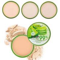 กันน้ำ99% Aloe Vera Moisturizer Face Powder Smoothing Pressed Powder Breathable แต่งหน้าคอนซีลเลอร์ Brighten Foundation