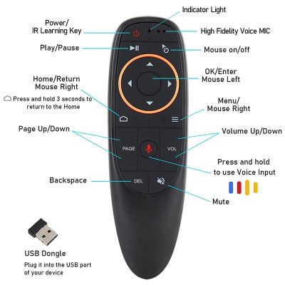 G10 Voice Remote Control 2.4G Wireless Air Mouse with Gyroscope IR Learning for Android TV Box PC T9 H96 Max USB Remote Control