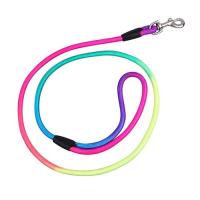 fuwen® Rainbow Color Weave Nylon Belt Pet Dog Traction Rope Round Training Leashes Dog Wear