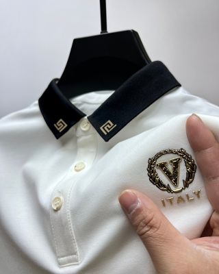 เสื้อโปโลแบรนด์ไฮเอนด์2023เสื้อโปโลแขนสั้นของผู้ชายเสื้อ Paul ปกแบบลำลองและเสื้อยืดระบายอากาศใหม่ฤดูร้อน