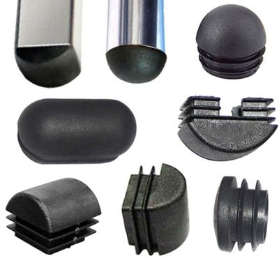 Square Oval Oblong Plastic Black Blanking End Cap Tube Pipe Insert Plug Bung Floor Protection Anti Slip Mute Gasket Dust Seal Pipe Fittings Accessorie
