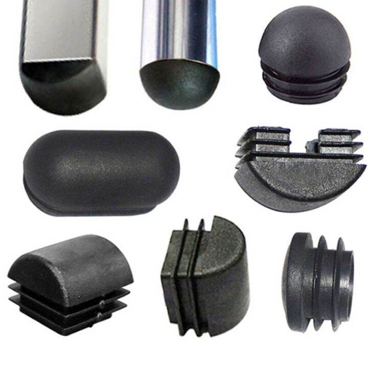 square-oval-oblong-plastic-black-blanking-end-cap-tube-pipe-insert-plug-bung-floor-protection-anti-slip-mute-gasket-dust-seal-pipe-fittings-accessorie