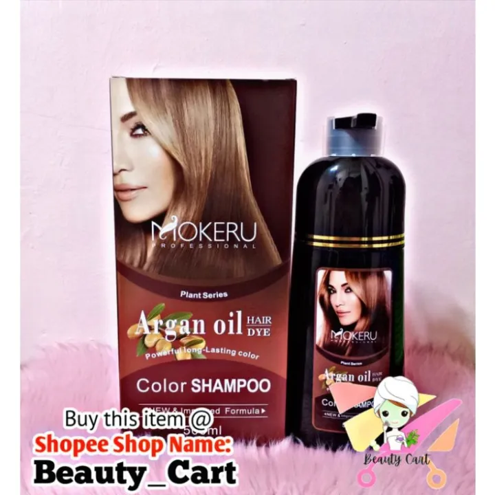 Mokeru Argan Oil Hair Dye Shampoo 500ml Lazada PH