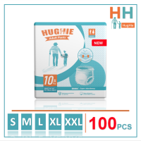 [สินค้าใหม่] HugHIe ผ้าอ้อมผู้ใหญ่ สูตรบางเบา มีอัตราการดูดซึมสูง 2000CC S/M/L/XL/XXL（100pcs）กางเกงดูดซั