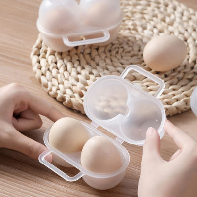 Portable Egg Storage Box 2 Grids Plastic Durable Egg Storage Container Save Space Refrigerator Egg Dispenser With Fixed Handle