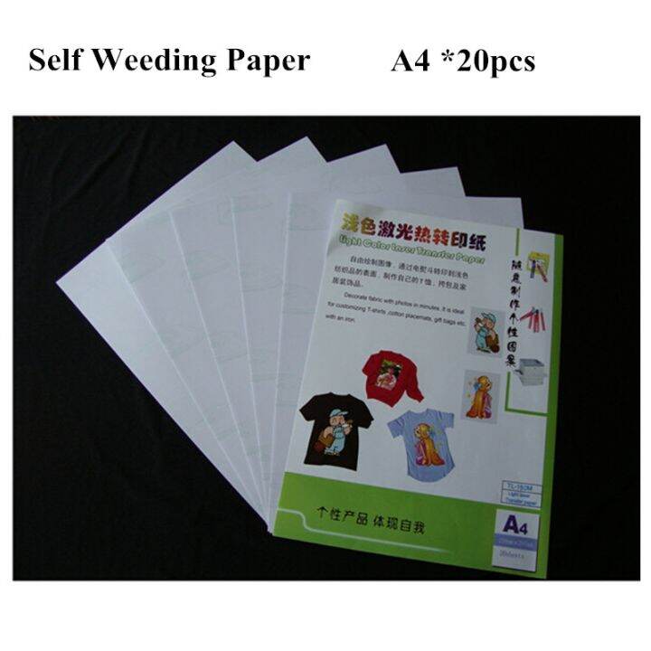 20sheets Laser Heat Transfer Printing Paper A4 Size Light Color No Cut
