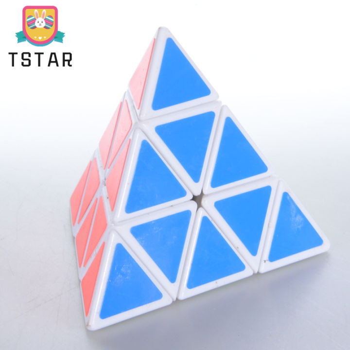 tstarshengshou-ของเล่นเกมส์ประลองความเร็วรูบิคพีระมิดพีระมิดสามเหลี่ยมเกมเพื่อการศึกษาขอบสีขาว