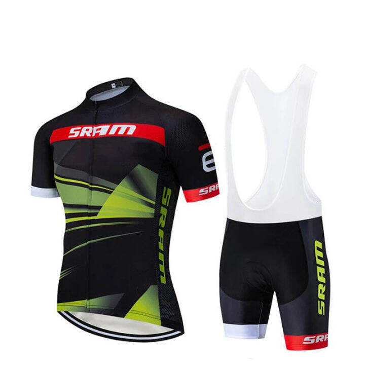 ชุดเจอร์ซีย์จักรยานเสื้อผ้าทีมขี่จักรยานสีดำ-sram-กางเกงขาสั้นสำหรับปั่นจักรยาน19d-ropa-ciclismo-แห้งเร็วผู้ชายชุดกางเกงเสื้อขี่จักรยานฤดูร้อน-culotte-พร้อมแผ่น-ชุด