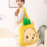 Pineapple Winnie The Pooh Bear Plush Shoulder Bag Crossbody Bag Women Yellow Handbag 42X42cm Large Capacity