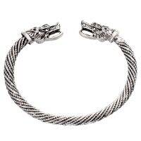 【hot】☫  Mouth Cuff Bangle Antique Color Twisted Pattern Carved Wristband Jewelry