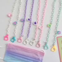 Candy Color Heart Acrylic Lanyard Chain Glasses Rope