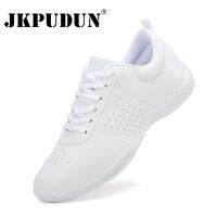 Dance Shoes Athletic Modern Jazz Shoes Sports Fitness Gym Shoes White Unisex Competitive Lightweight Flat Heels Dance Sneakers