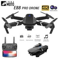 E88ใหม่เครื่องบิน RC Wi-Fi FPV พร้อม4K กล้อง HD คู่ความสูงถือ RC เฮลิคอปเตอร์พับได้ตุ๊กตาคริสต์มาสกวางเรนเดียร์วันเกิดของเด็กผู้เริ่มต้นสีดำ/ สีเทา