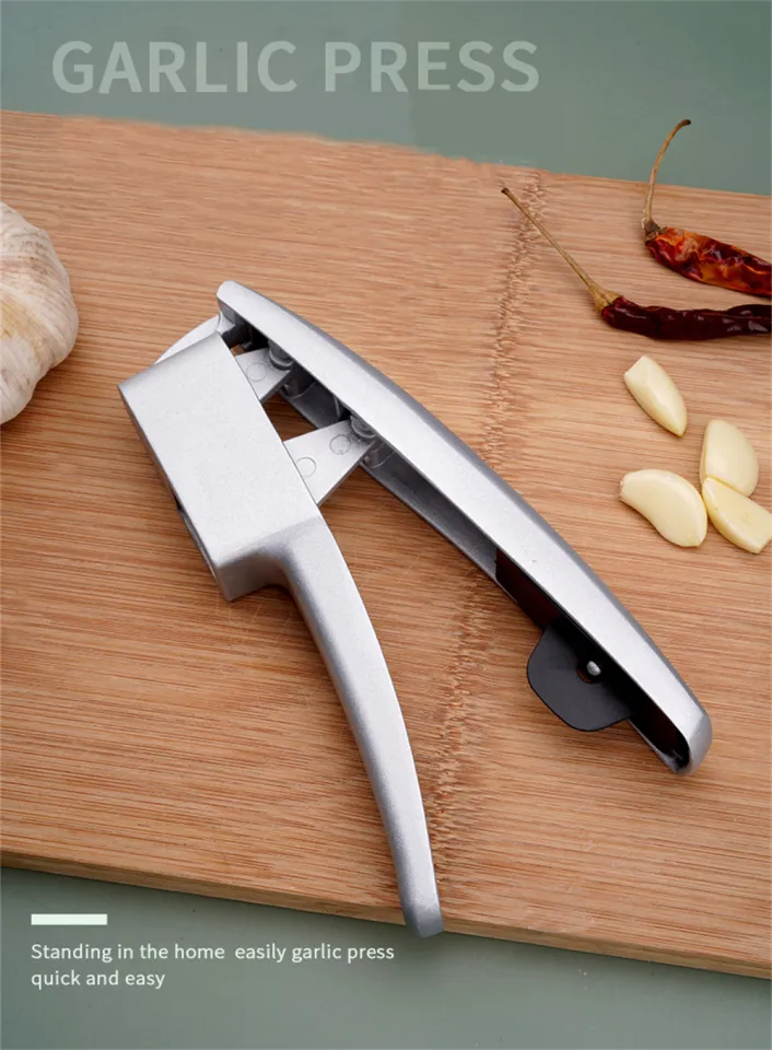 2 in 1 Manual Garlic Press Mincer Zinc Alloy Hand Clasp Chopper